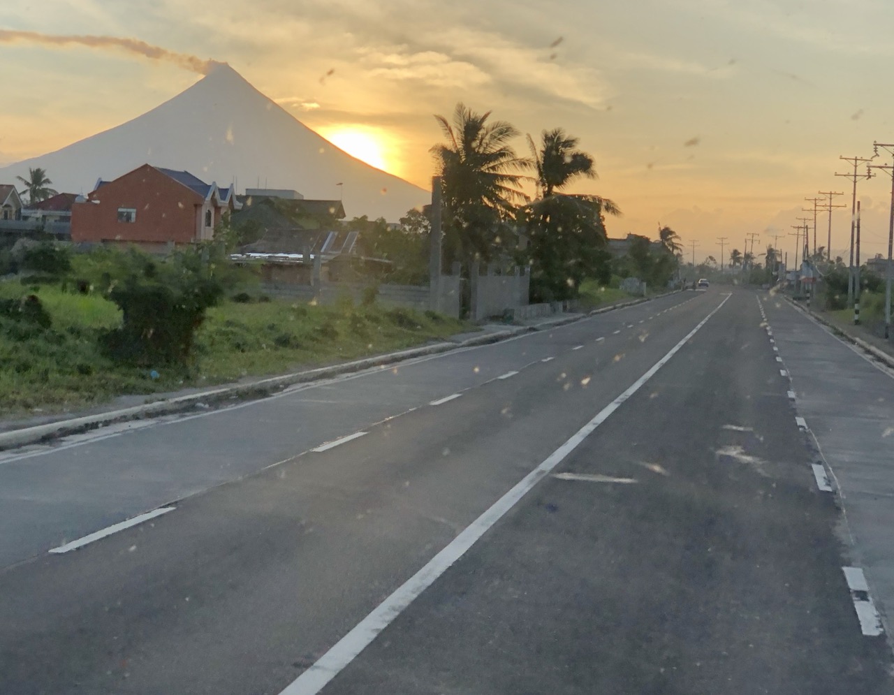 Sun rising from Mayon